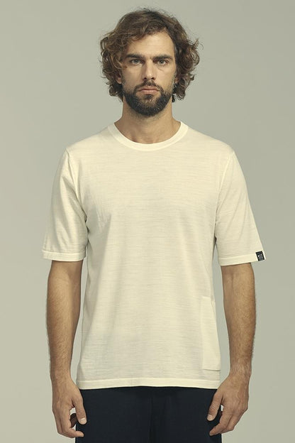 STRICK-Merino-Reise-T-Shirt Weiß