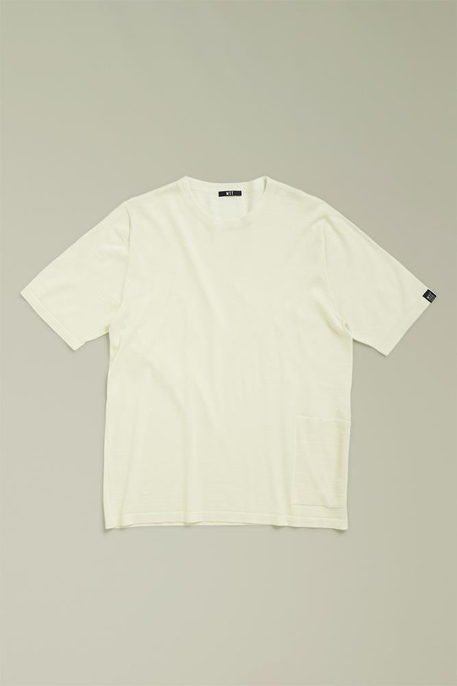STRICK-Merino-Reise-T-Shirt Weiß
